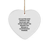 Maintenance Worker Heart Ornament Gifts from Friends - Inspirational Quote, Christmas Unique Finds - Image 1